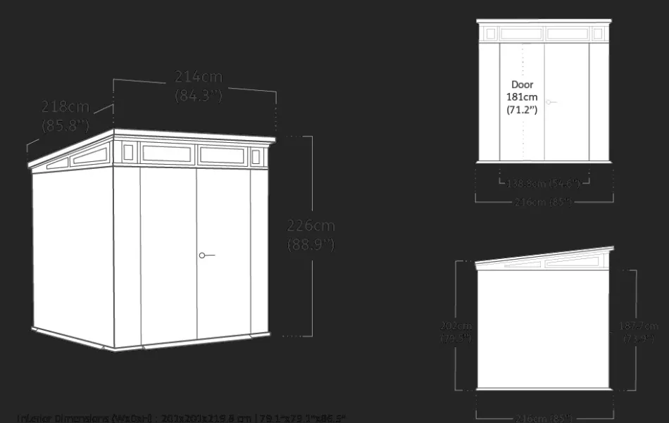 New Artisan 7x7 Outdoor Storage Shed - Grey Medium Sheds