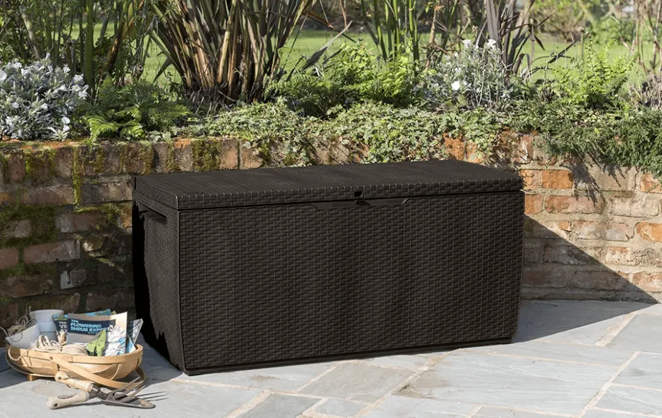 Hot Capri 80 Gallon Deck Box - Brown Small Deck Boxes