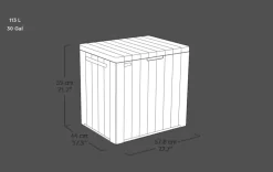 New City Box 30 Gallon Deck Box - Brown Small Deck Boxes