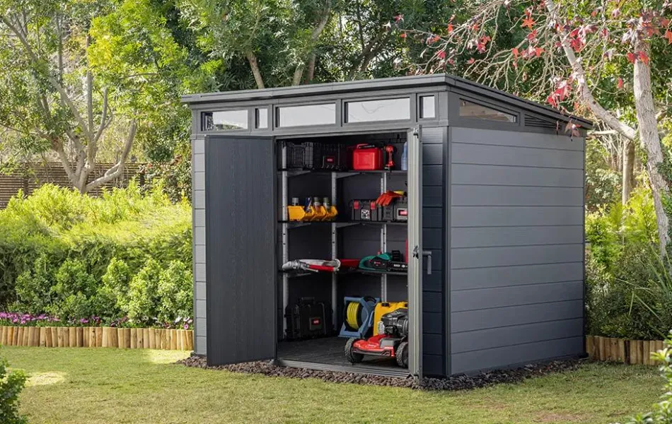 New Cortina 9x7 Storage Shed - Graphite Medium Sheds