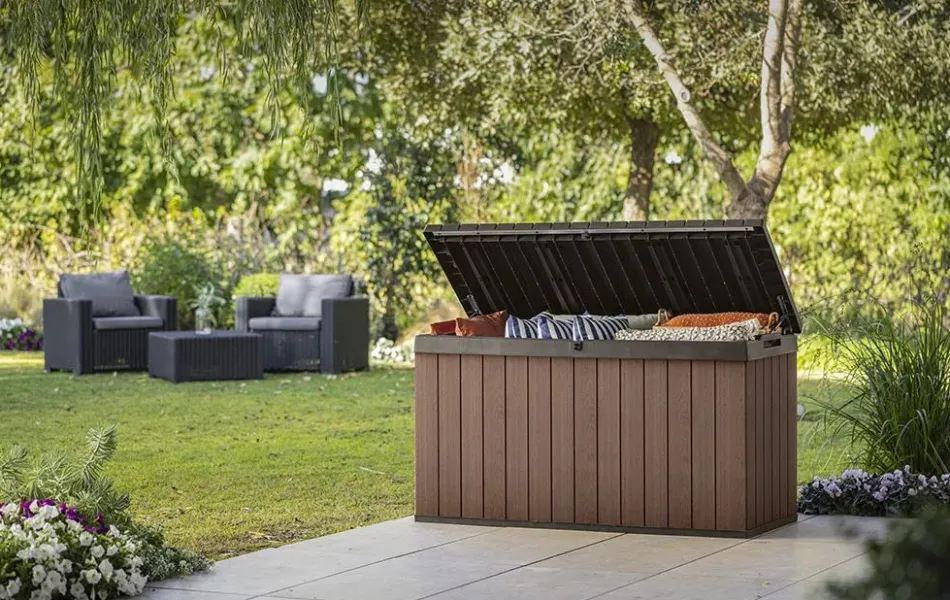 Hot Darwin 150 Gallon Deck Box - Brown Large Deck Boxes