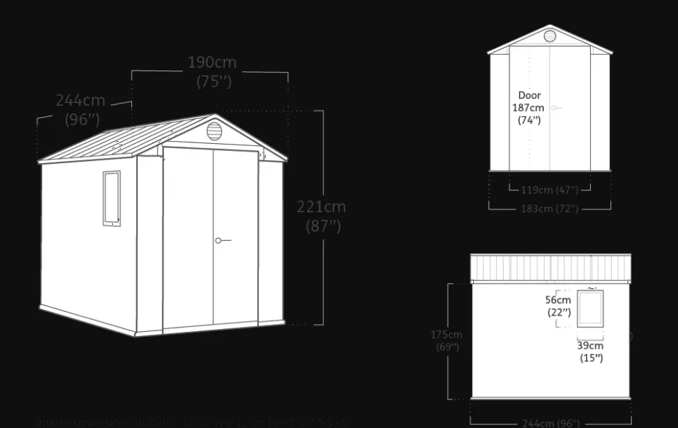 Discount Darwin 6x8 Storage Shed - Graphite Medium Sheds