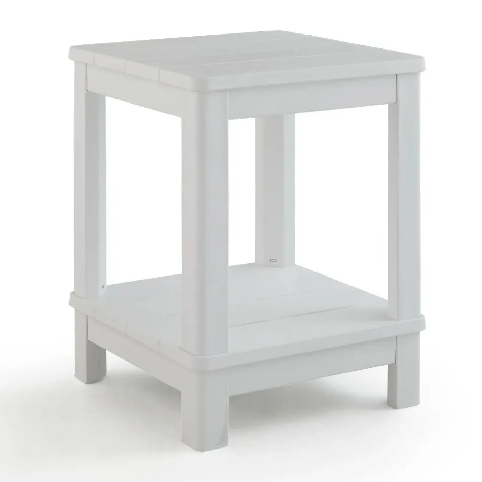 Discount Deluxe Adirondack Side Table - White Outdoor Side Tables