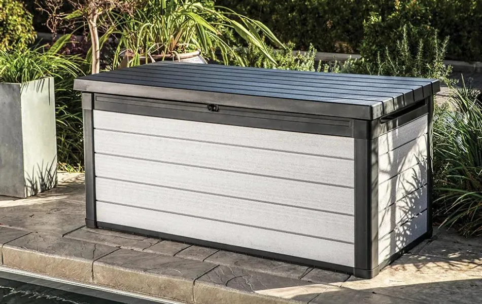 Hot Denali 150 Gallon Deck Box - Grey Large Deck Boxes