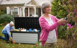 Hot Denali 150 Gallon Deck Box - Grey Large Deck Boxes