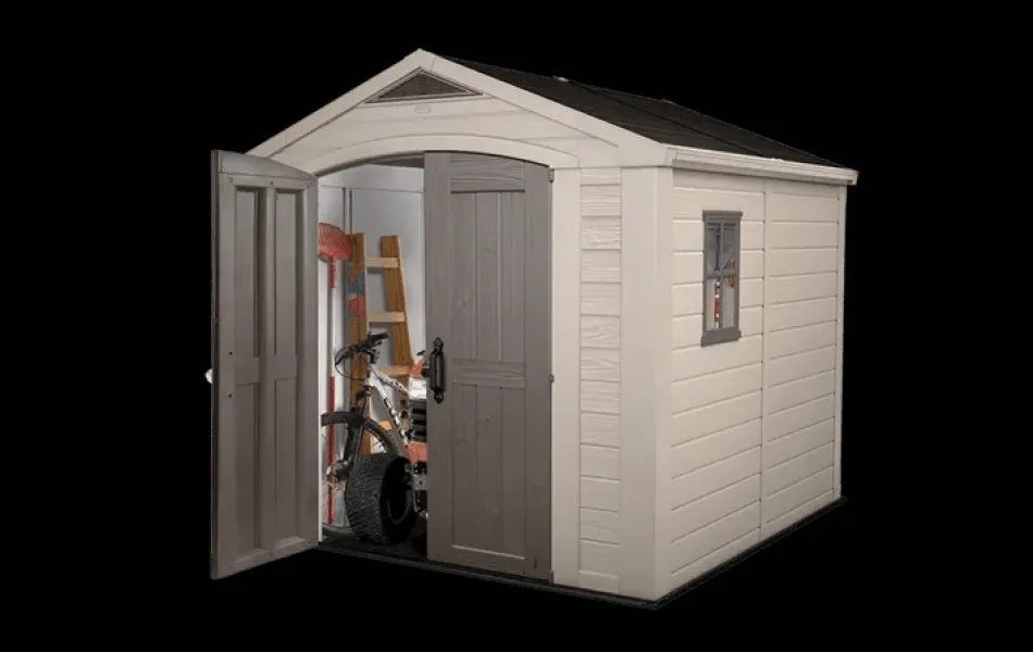Factor 8x8 Storage Shed - Brown Medium Sheds