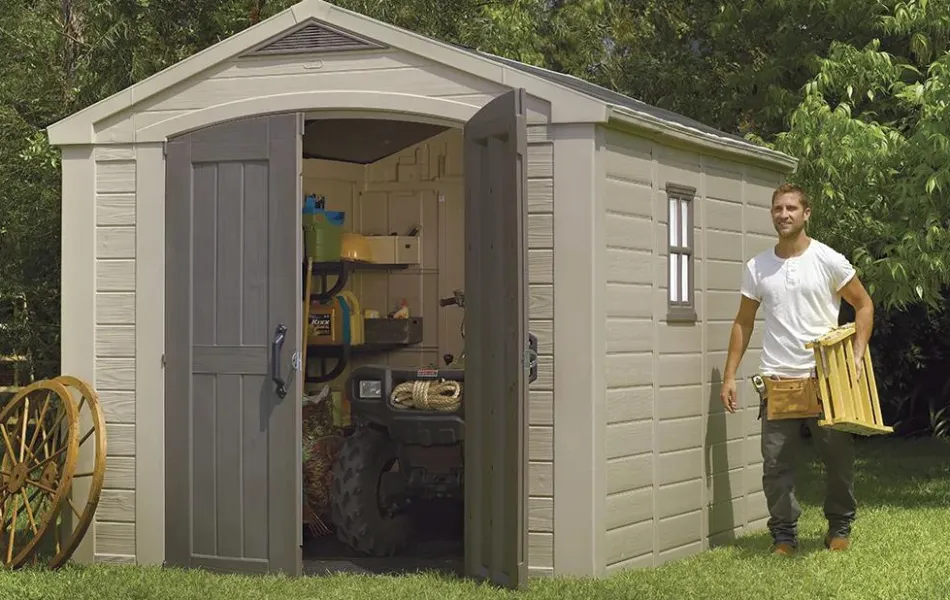 Outlet Factor 8x11 Storage Shed - Brown Large Sheds