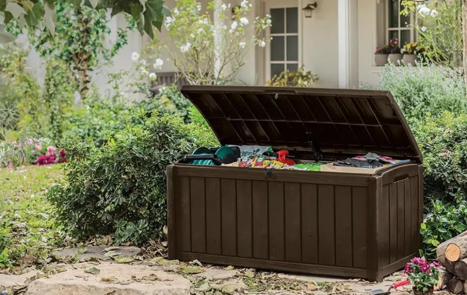 Glenwood 101 Gallon Deck Box - Brown Large Deck Boxes
