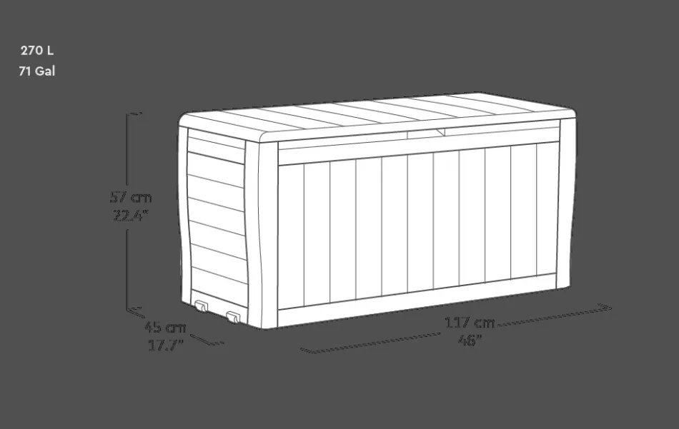New Marvel 71 Gallon Deck Box - Brown Small Deck Boxes