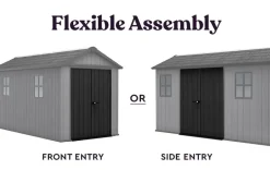 Clearance Newton Plus 7.5x13 Storage Shed - Graphite Large Sheds