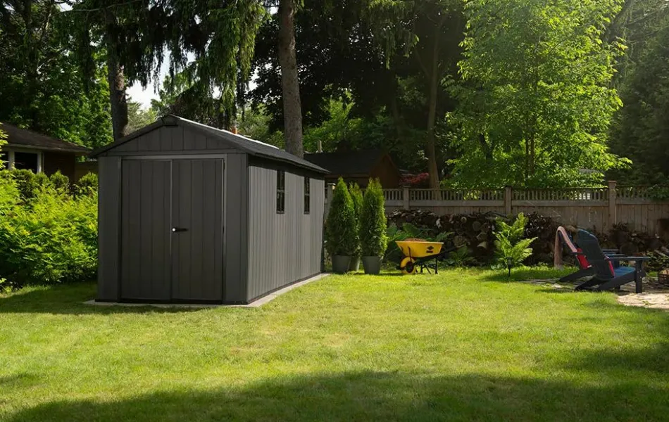 Best Newton Plus 7.5x15 Storage Shed - Graphite Large Sheds