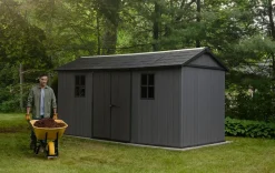 Best Newton Plus 7.5x15 Storage Shed - Graphite Large Sheds