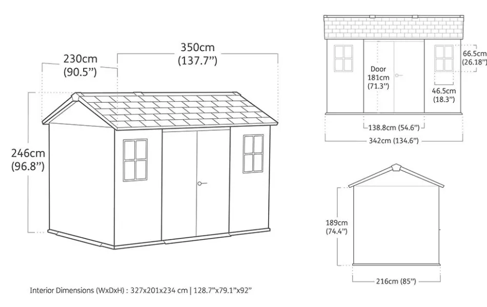 Clearance Newton Plus 7.5x11 Storage Shed - Graphite Large Sheds