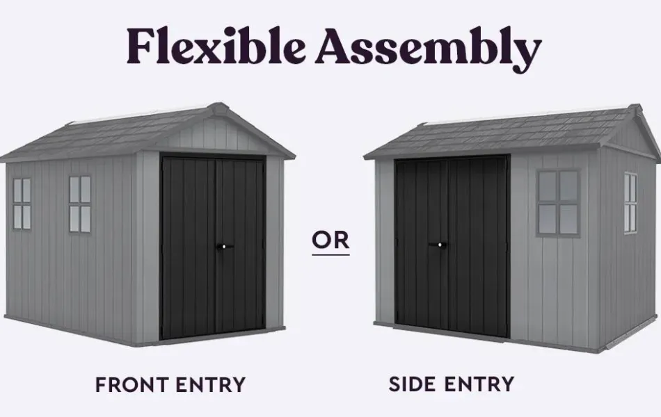 Newton Plus 7.5x9 Storage Shed - Graphite Medium Sheds