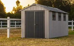 Outlet Oakland 7.5x15 Storage Shed - Grey Large Sheds