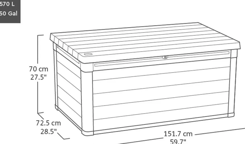 Clearance Signature 150 Gallon Deck Box - Rosewood Brown Large Deck Boxes