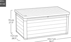 Best Signature 150 Gallon Deck Box - Walnut Brown Large Deck Boxes