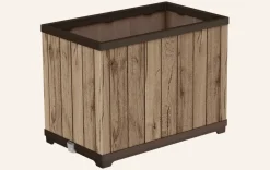 Signature Rectangular Tall Planter - Pine Brown Planters