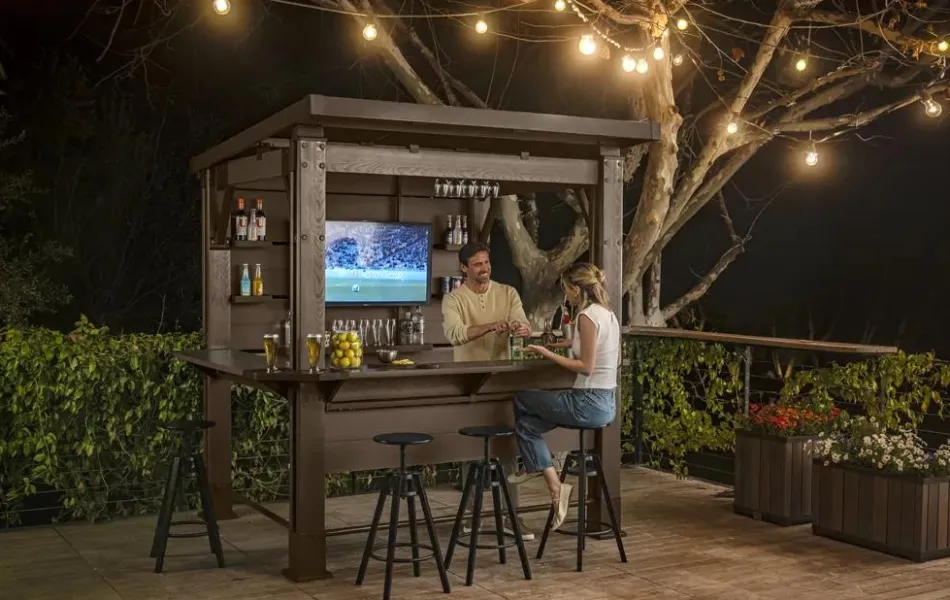 Outlet Signature 7.5x6.5 Bar Gazebo - Pine Brown Gazebos