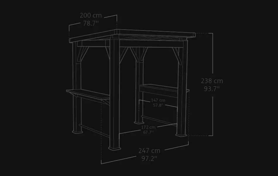 Hot Signature 8x6.5 Grill Gazebo - Ashwood Brown Gazebos