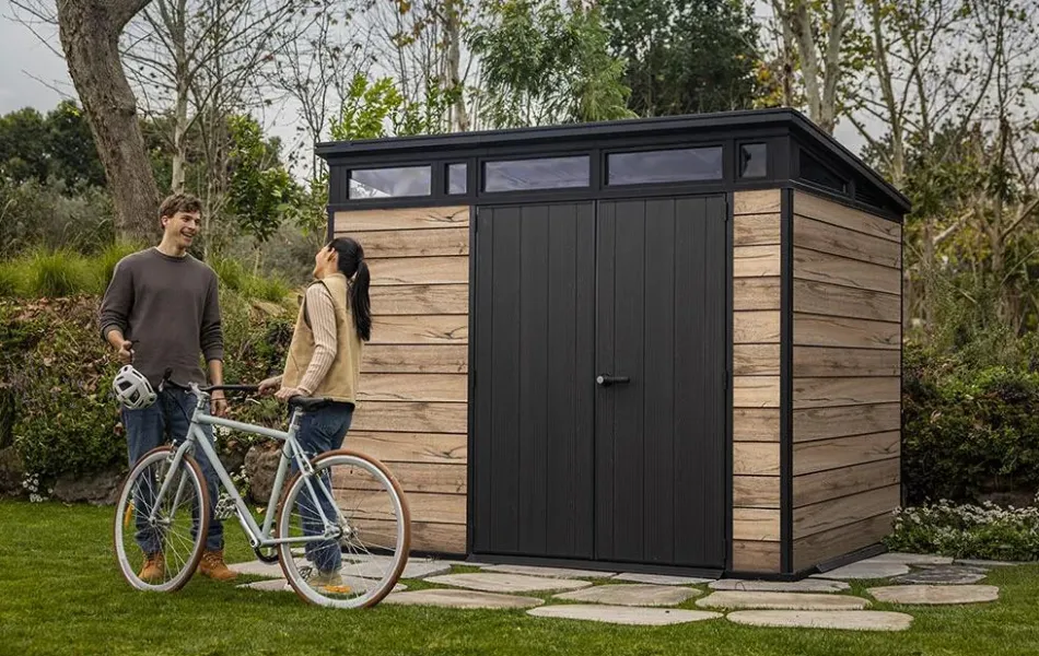 Outlet Signature 9x7 Storage Shed - Pine Brown Medium Sheds