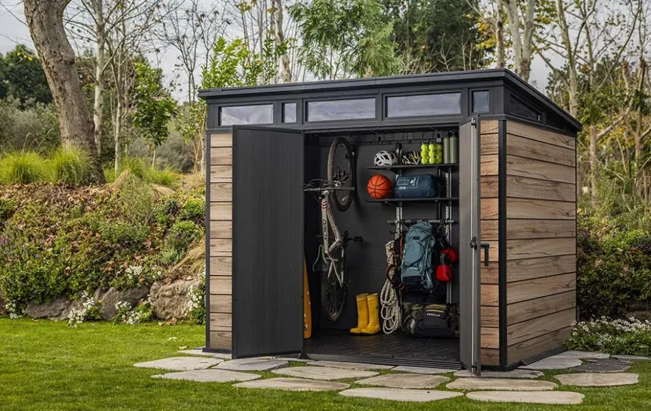 Outlet Signature 9x7 Storage Shed - Pine Brown Medium Sheds