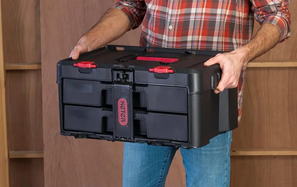 Stack & Roll 2 Drawer Tool Box - Black Tool Storage
