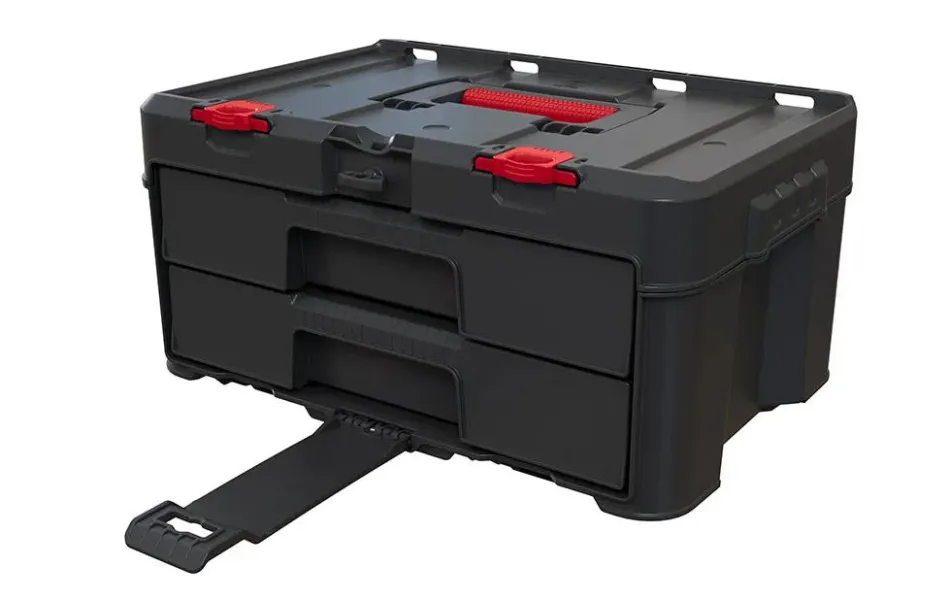 Stack & Roll 2 Drawer Tool Box - Black Tool Storage