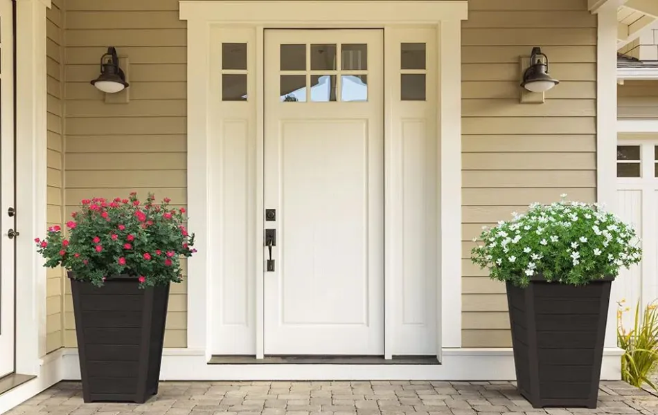 Discount Tapered Wood Look Planter Set of 2 - Graphite Planters