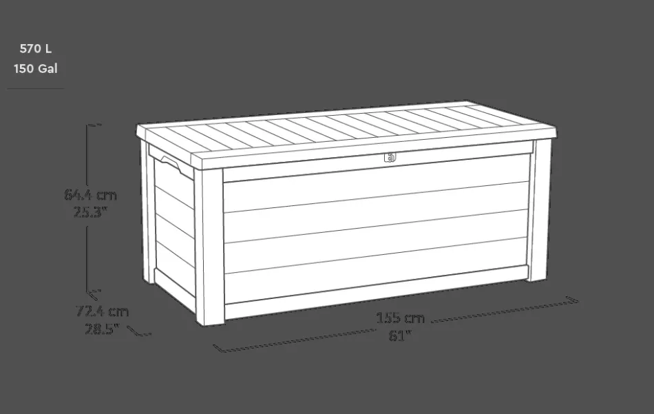 Online Westwood 150 Gallon Deck Box - Beige Large Deck Boxes